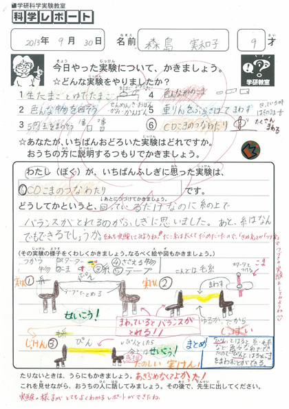 森島美和子さん 4年生