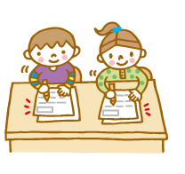 算数、国語をそれぞれ2枚ずつ好きな科目から学習する。